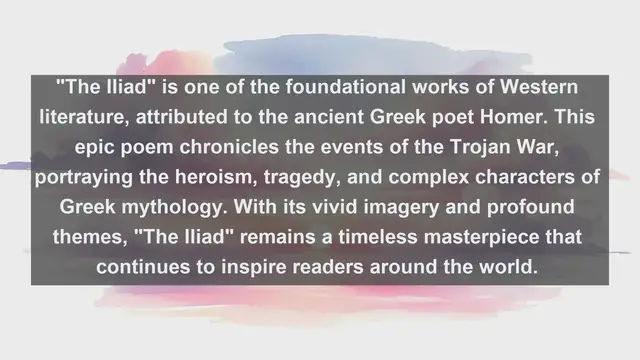 Video thumbnail for Explore the Essence of Greek Literature: Top 10 Must-Read Works from Ancient to Modern Greece