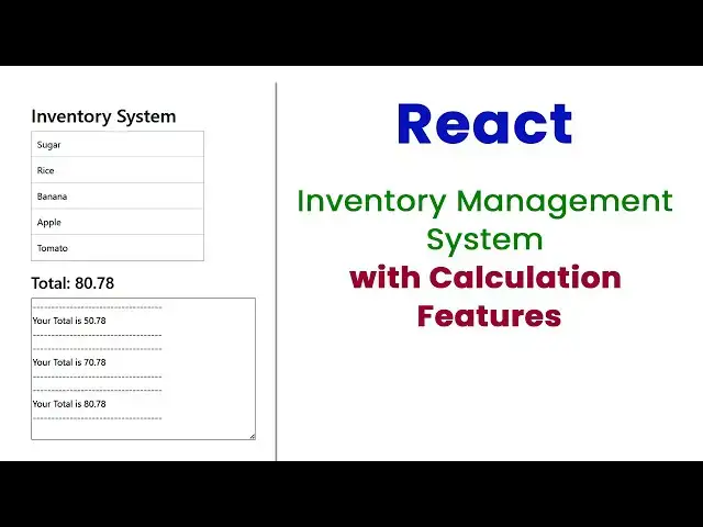 Video thumbnail for React Inventory Management System with Calculation Features