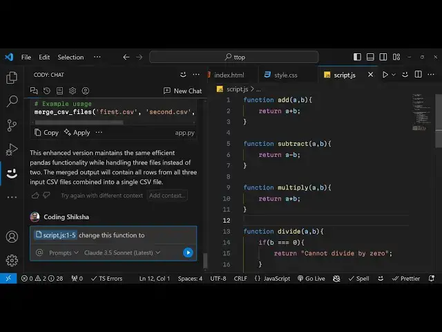 Video thumbnail for Stop Coding Alone! Let Cody AI Assistant By Sourcegraph Help You Code Smarter in VS Code!