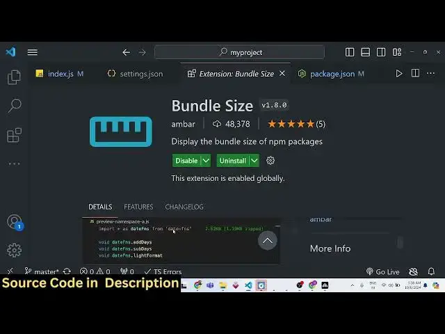 Video thumbnail for Visual Studio Code Extension to Show Size & Info of NPM Packages in IDE While Coding Full Tutorial