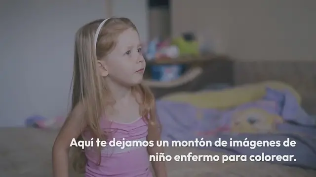 Video thumbnail for Niño enfermo para colorear