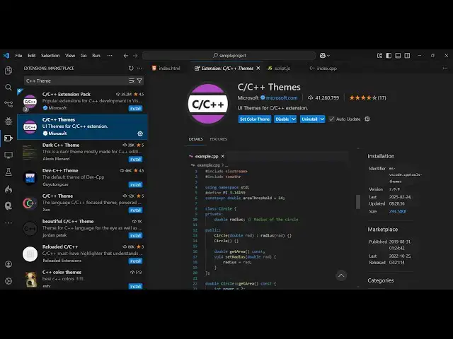 Video thumbnail for VS Code C++ & C Theme by Microsoft Tutorial Full Demo Video For Beginners