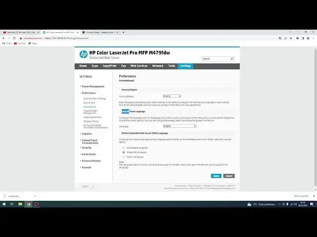 Video thumbnail for How to change EWS language on Hp Color LaserJet Pro / HP EWS language interface