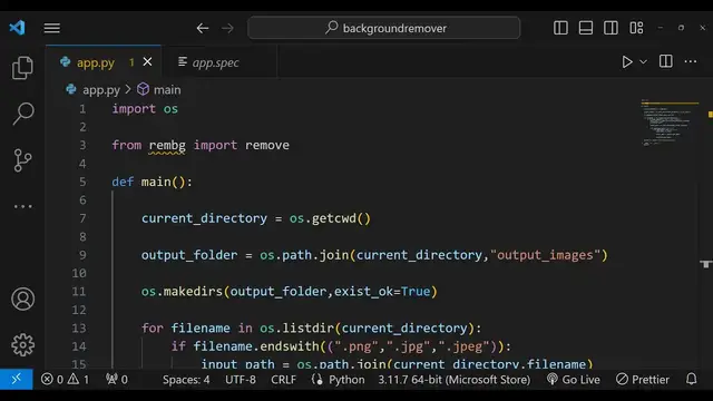 Video thumbnail for Python Project to Batch Process & Remove Backgound of Multiple Images Using Rembg & PyInstaller