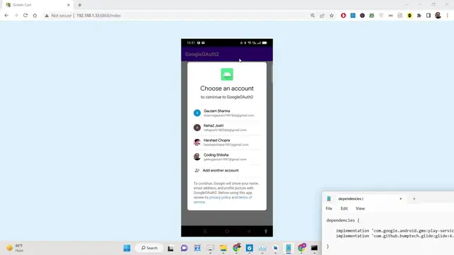Video thumbnail for Android Project to Integrate Google OAuth2 Login & Logout System & Save Profile in SharedPreferences