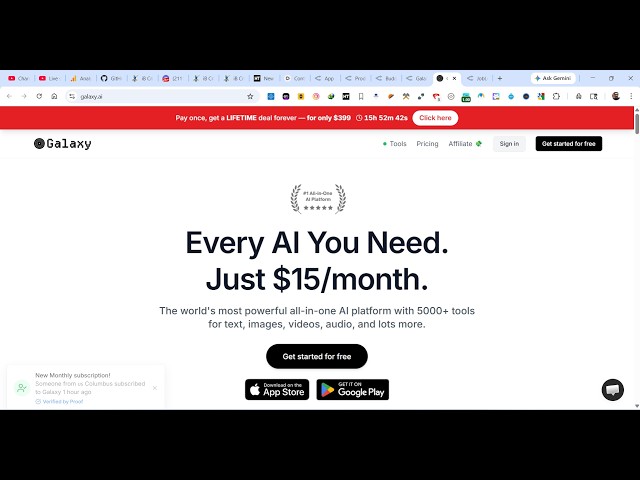 Video thumbnail for This Galaxy AI Agent is INSANE Get All AI Models in One Subscription to Builds Apps,Generate Videos