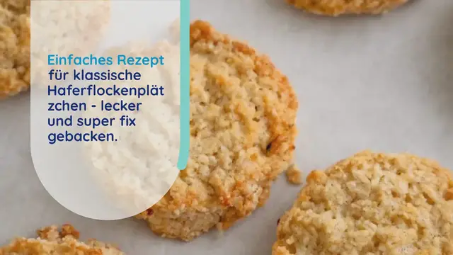 Video thumbnail for Köstliche Haferflockenplätzchen – leckeres Rezept für Haferflockenkekse ohne Mehl