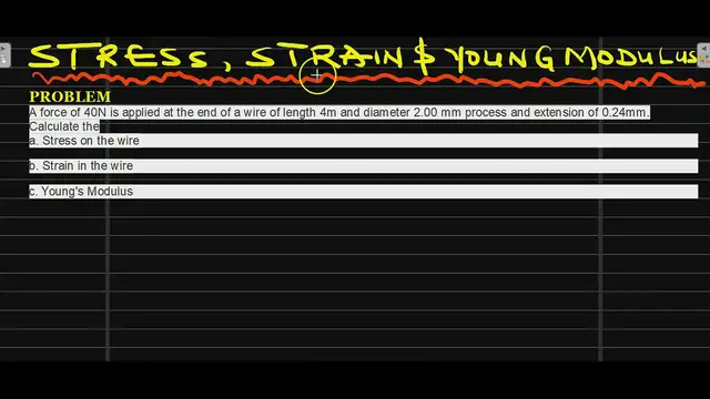Video thumbnail for Young modulus, Stress, and Strain Explanation, Formula and Calculations