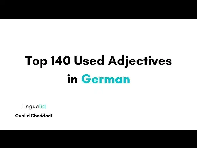 'Video thumbnail for Top 140 Used Adjectives in German'
