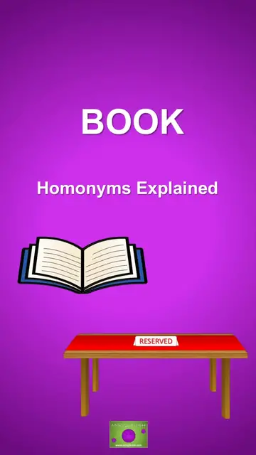 'Video thumbnail for Book and Its Meanings: Homonyms Explained'