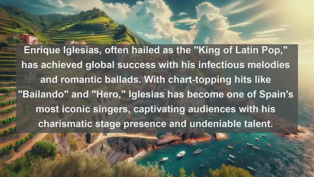 Video thumbnail for Exploring Spain's Musical Icons: Top 10 Famous Singers in Spain