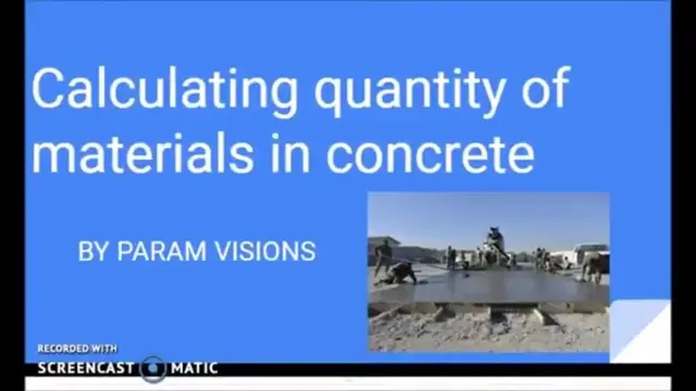 'Video thumbnail for Calculating quantity of materials in the concrete./How to calculate materials in concrete'