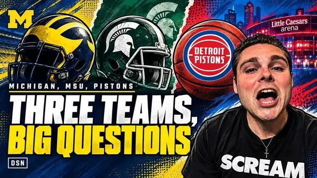 Video thumbnail for Michigan turns to Tommy Carr, Michigan State still can't finish, and the Pistons open with a brutal test