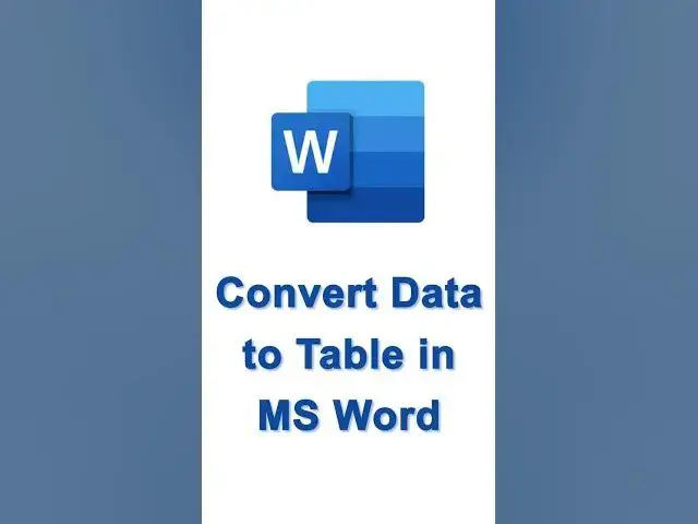 Video thumbnail for MS Word Trick: Convert Data to Table in 2 Steps #shorts #msword