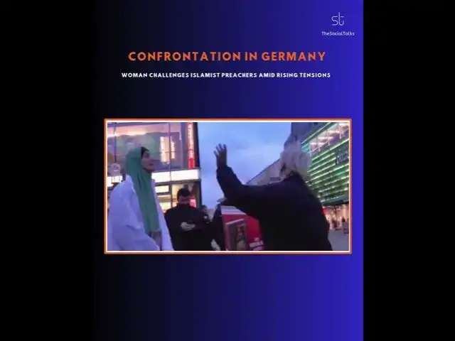 'Video thumbnail for Confrontation in Germany: Woman Challenges Islamist Preachers Amid Rising Tensions'