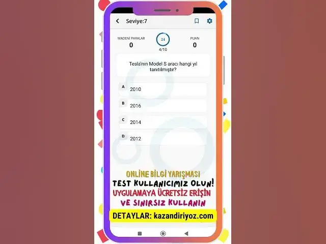 Video thumbnail for Online Bilgi Yarışması - Uygulamaya Ücretsiz Erişin -  Muhteşem Özellikler! #onlinebilgiyarışması 1