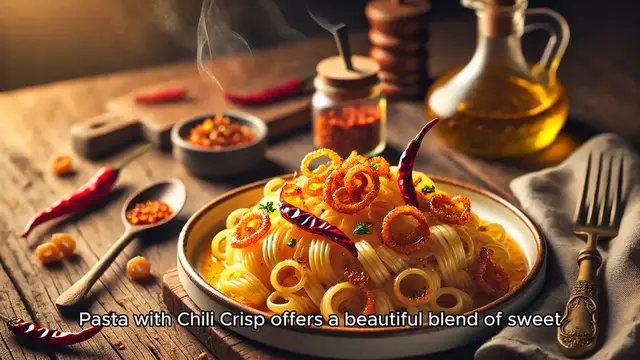 'Video thumbnail for Caramelized Onion Pasta with Chili Crisp'