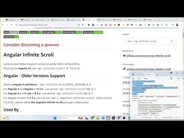 Video thumbnail for Build a Angular Infinite Scroll Component to Load Data in Modal Box Using ngx-infinite-scroll in TS