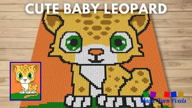 Video thumbnail for FREE GRAPH Cute Baby Leopard C2C & Tapestry Crochet Pattern | Magic Yarn Pixels