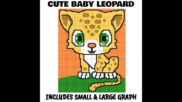 Video thumbnail for Cute Baby Leopard C2C & Tapestry Crochet Pattern & Chart | Magic Yarn Pixels #shorts