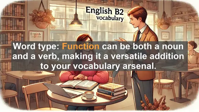 Video thumbnail for 1500 Must Know CEFR B2 Vocabulary - Mastering 'Function': A Versatile B2 English Vocabulary Word