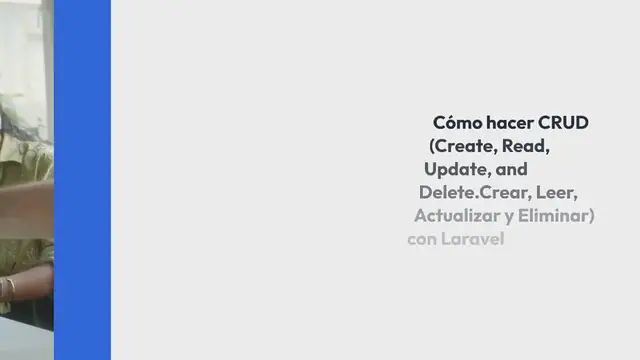 Video thumbnail for Cómo hacer CRUD (Create, Read, Update, and Delete. Crear, Leer, Actualizar y Eliminar) con Laravel