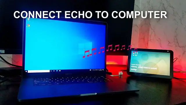 'Video thumbnail for Connect Amazon Echo To Computer, Echo Dot/Show as External Speaker'