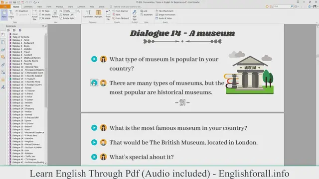 Video thumbnail for Learn English Through Pdf | English Conversation About A museum