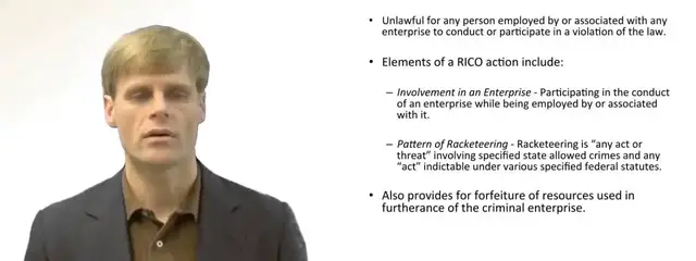 Video thumbnail for Racketeer Influenced and Corrupt Organization Act (RICO)