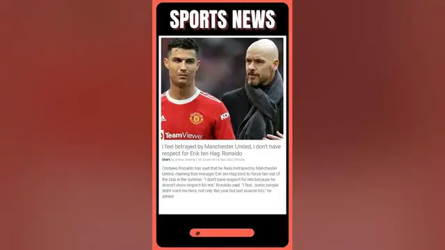 'Video thumbnail for I feel betrayed by Manchester United, I don't have respect for Erik ten Hag: Ronaldo | #shorts'