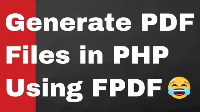 Video thumbnail for How to Create PDF Files with Pure PHP Using FPDF Library in PHP Full Tutorial Example for Beginners