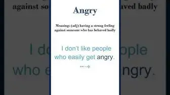 Video thumbnail for Angry meaning | Angry a Sentence | Most common words in English #shorts