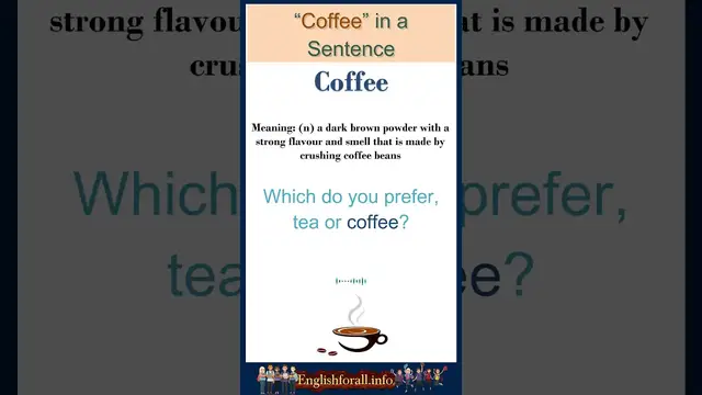 Video thumbnail for Coffee meaning | Coffee in a Sentence | Most common words in English #shorts