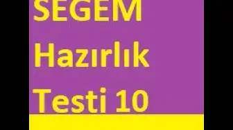 Video thumbnail for SEGEM Hazırlık Testi 10 Segem Çıkmış sorular, Segem sınav soruları