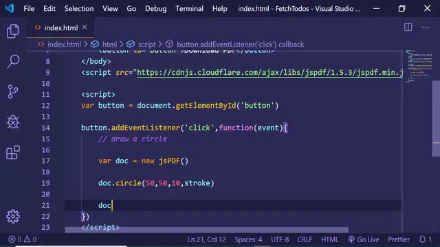 Video thumbnail for jsPDF Add Circle in PDF Document | jsPDF Tutorial | jsPDF Example