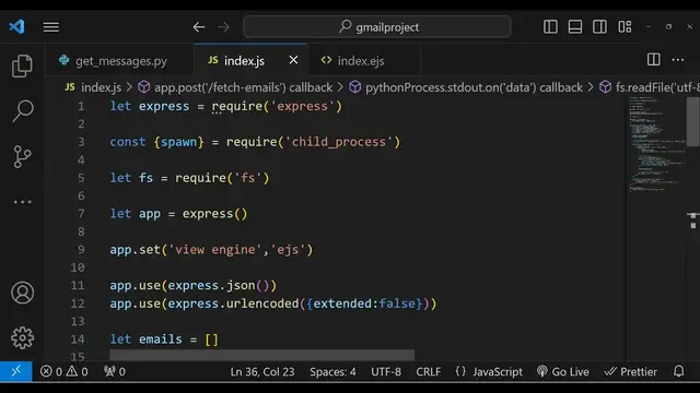 Video thumbnail for Node.js Express Project to View Gmail Inbox Messages in Browser Using IMAP in Python