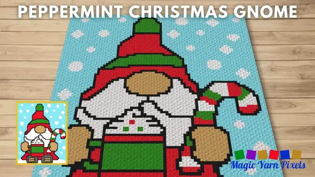 Video thumbnail for FREE GRAPH Peppermint Christmas Gnome C2C & Tapestry Crochet Pattern | Magic Yarn Pixels