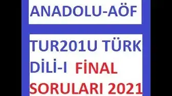 Video thumbnail for TUR201U - Türk Dili 1 Final