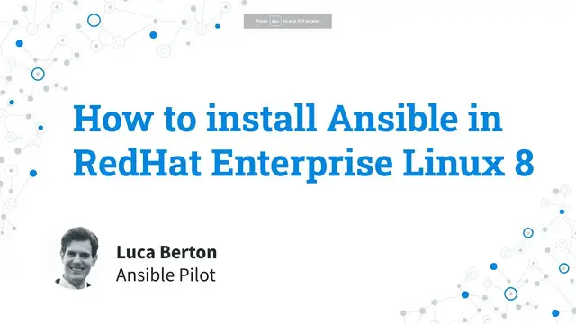 Video thumbnail for How to install Ansible in Red Hat Enterprise Linux (RHEL) 8 with Ansible Engine - Ansible install