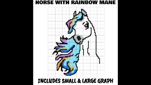 Video thumbnail for Horse With Rainbow Mane C2C & Tapestry Crochet Pattern & Chart by Magic Yarn Pixels