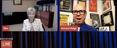 'Video thumbnail for Rita Moreno Visits Backstage LIVE with Richard Ridge- Watch Now!'