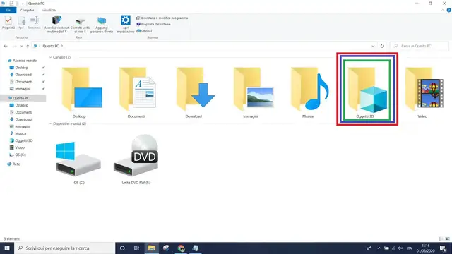 Video thumbnail for Come rimuovere la cartella Oggetti 3D in Windows 10