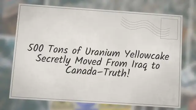 Video thumbnail for 500 Tons of Uranium Yellowcake Moved From Iraq to Canada-Truth!
