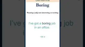 Video thumbnail for Boring meaning | Boring in a Sentence | Most common words in English #shorts