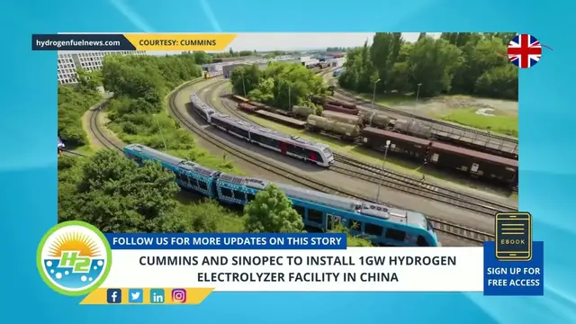 Video thumbnail for Cummins and Sinopec to install 1GW hydrogen electrolyzer facility in China