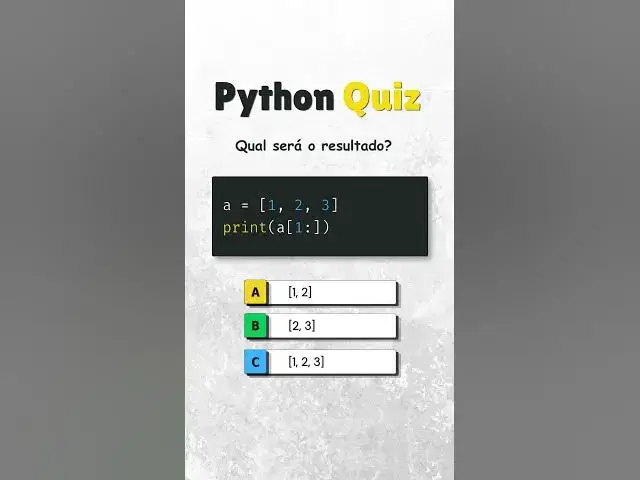 Video thumbnail for Qual será o resultado deste quiz de Python? #python #usandopython #dev