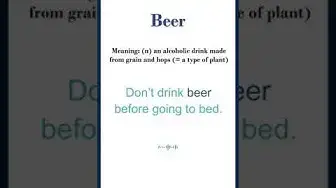 Video thumbnail for Beer meaning | Beer in a Sentence | Most common words in English #shorts