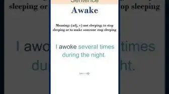Video thumbnail for Awake meaning | Awake in a Sentence | Most common words in English #shorts