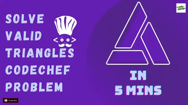 Video thumbnail for Solve VALID TRIANGLES Codechef Problem in 5 MINS | Python