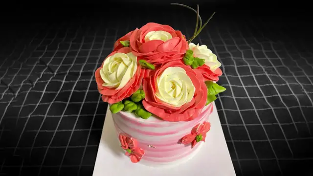 Video thumbnail for Flower cake decoration for birthday